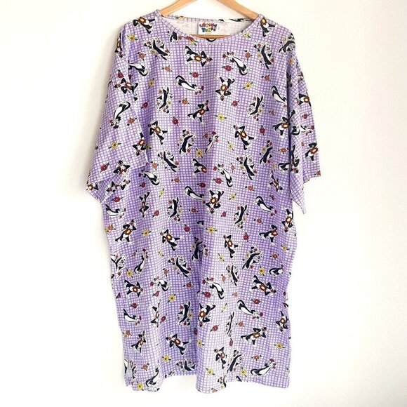 Looney Tunes Cat Sylvester J. Pussycat Sr. Floral Sleep Shirt 2XL - Picture 3 of 5